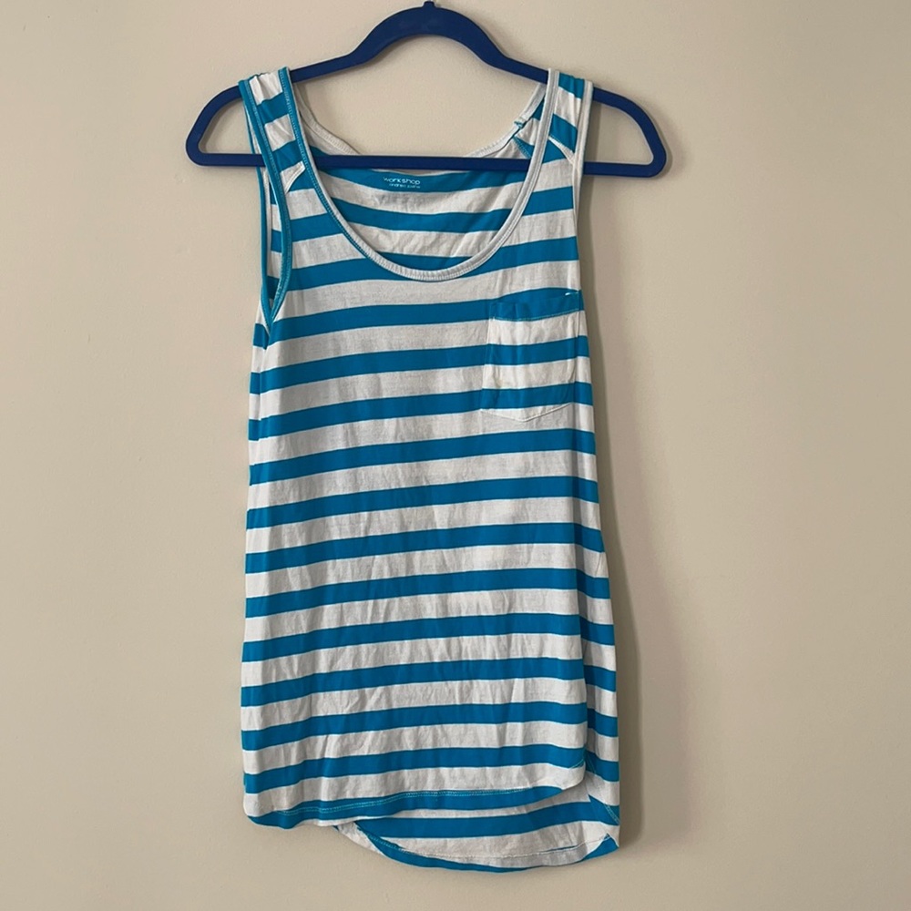 Blue White Striped Tank Top